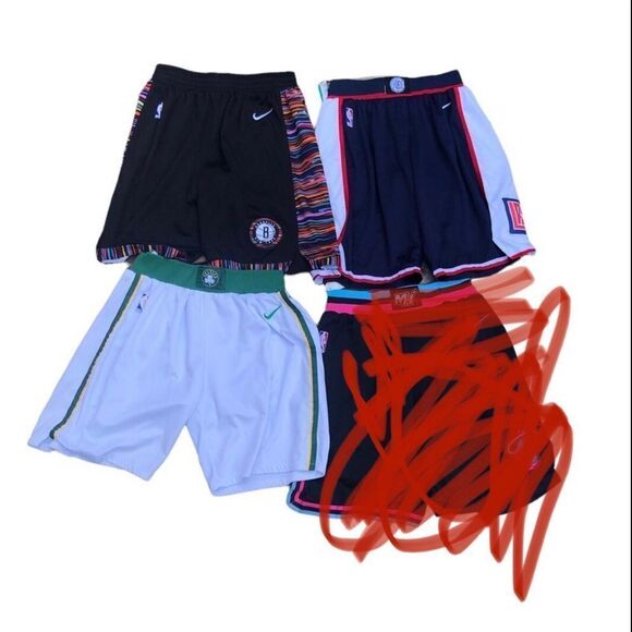 Lot of 3 NBA X Nike basketball Shorts - Celtics, Nets, Clippers - Picture 1 of 7